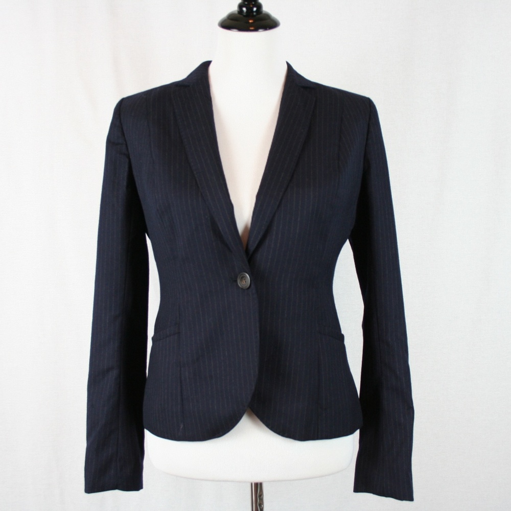 J. Crew Super 120's Sidney Pinstripe Navy